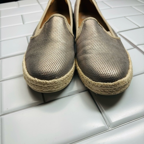 Womens Clarks Azella Theoni Espadrille Slip-on Loafers - Gold Metallic size 12 - Picture 2 of 10